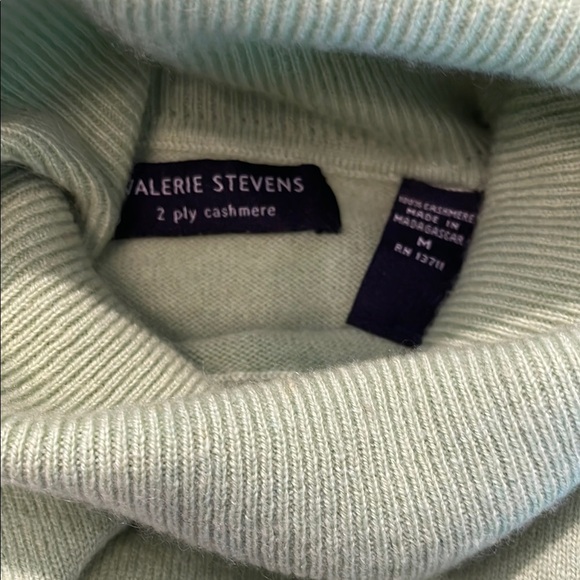 Green Sleeveless 100% Cashmere Turtleneck Sweater Sz M - Picture 5 of 5